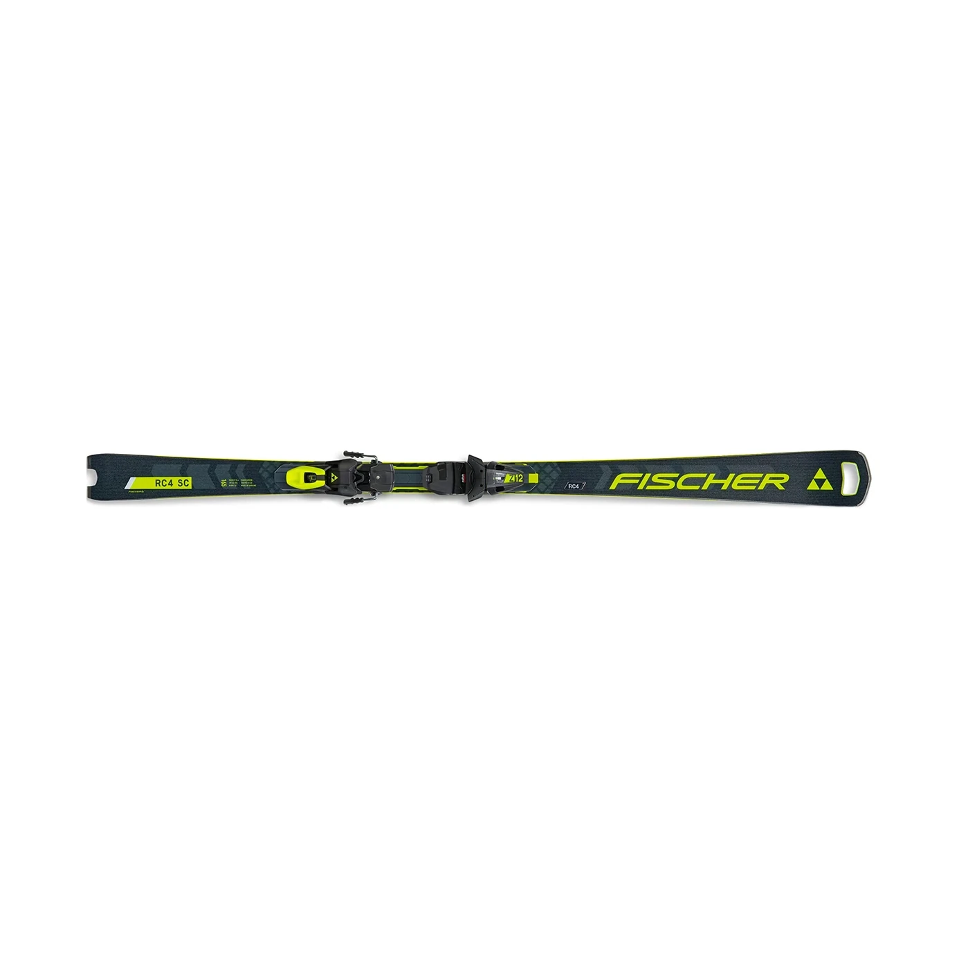 Fischer RC4 WC SC MT + RC4 Z12 PR бекітпелері бар тау шаңғысы, ақ фонда