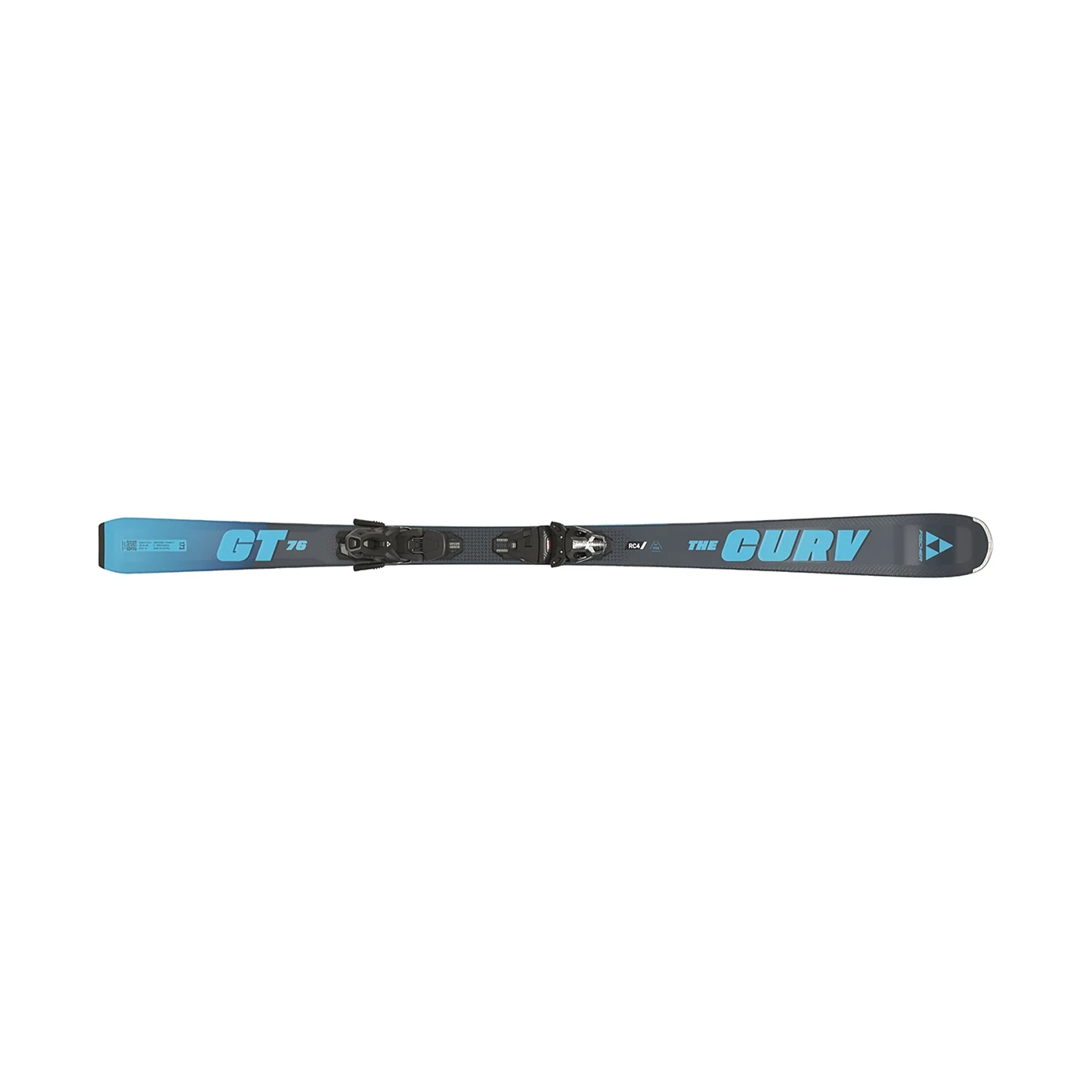 Fischer The Curv GT 76 TPR + RSW 10 PR бекітпелері бар тау шаңғысы, ақ фонда