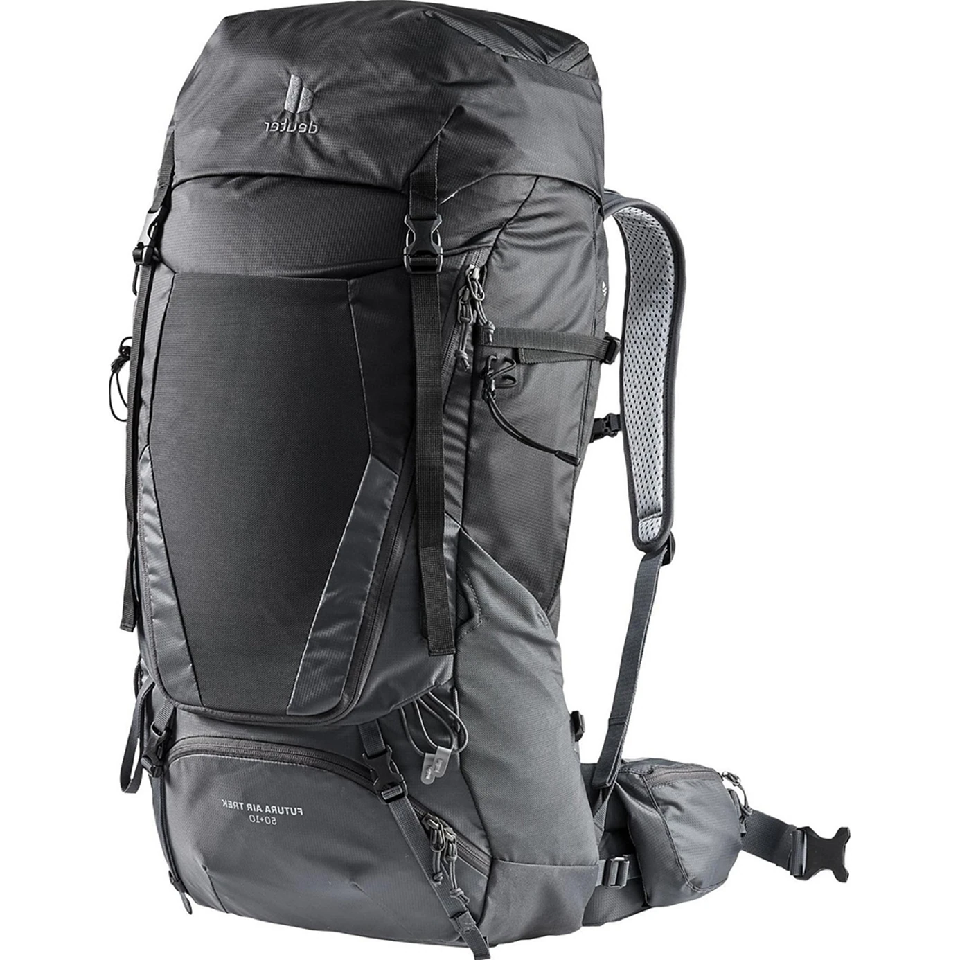 Ақ фонда көрсетілген Deuter Futura Air Trek 50+10 рюкзак
