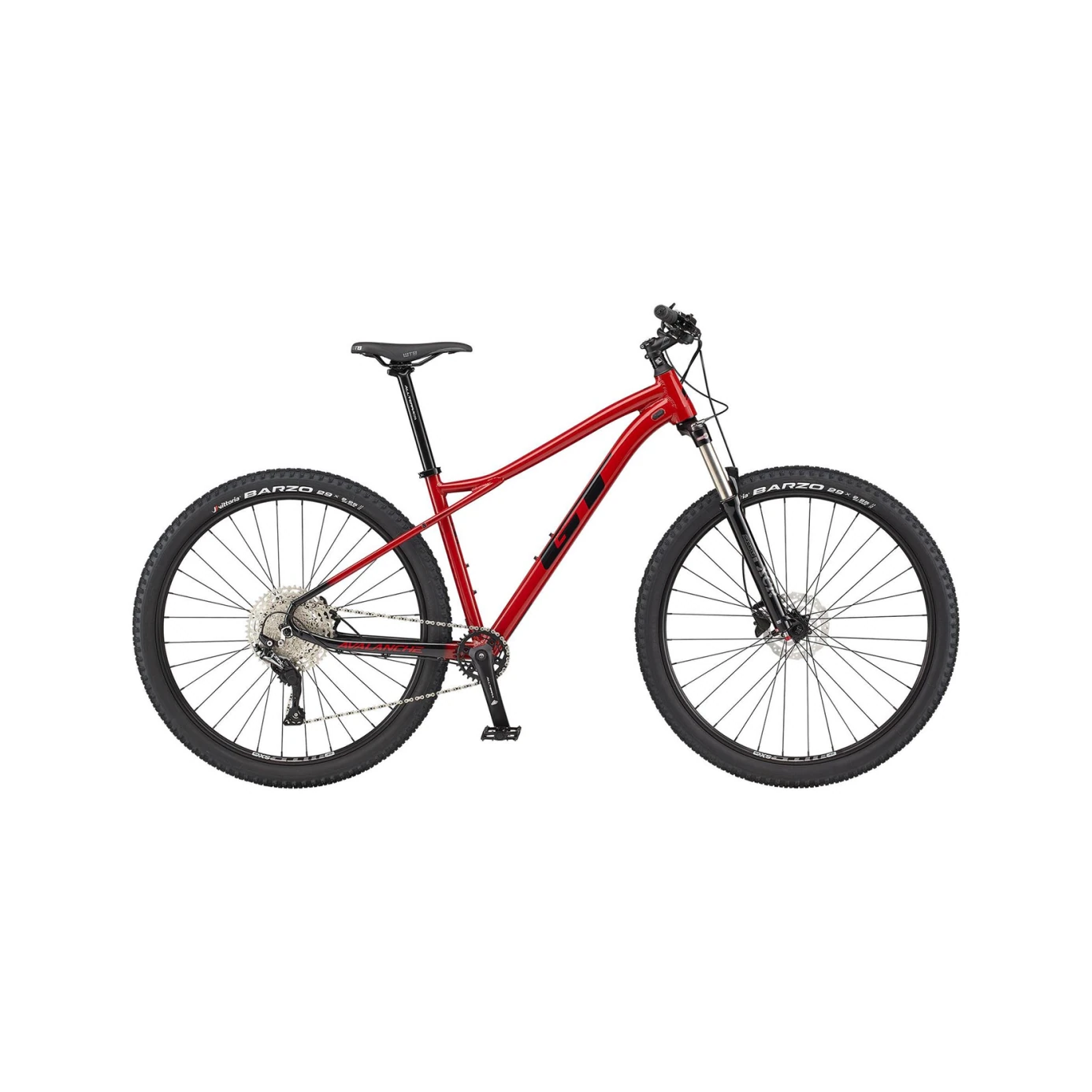 Ақ фонда көрсетілген GT Avalanche Elite 29 велосипеді